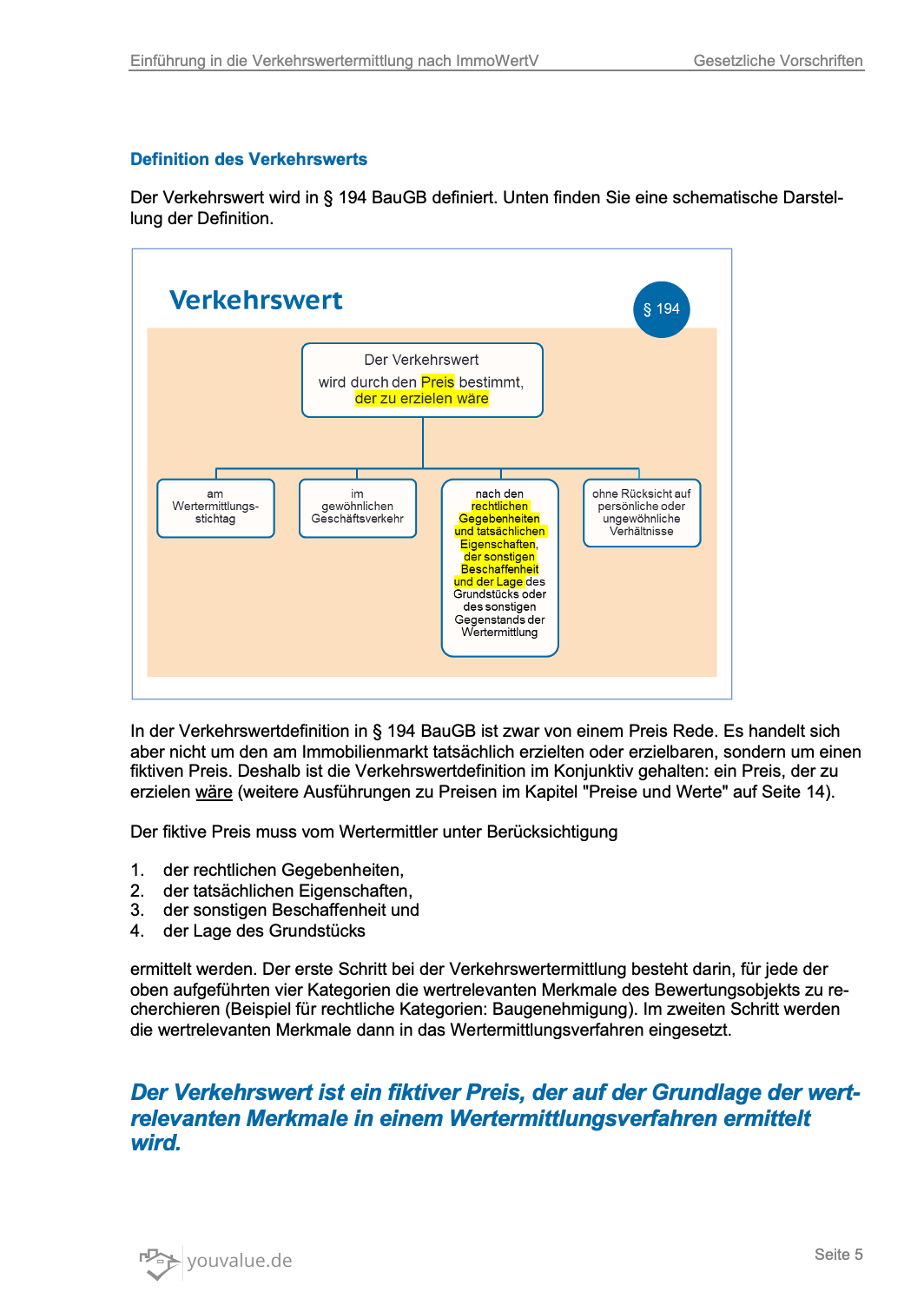 Einführung in die Verkehrswertermittlung - Beispiel